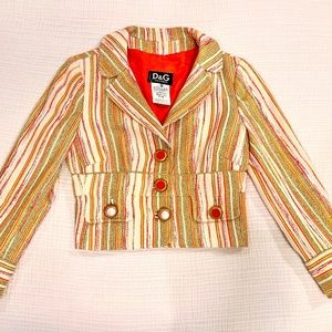Vintage D&G Dolce & Gabbana Women's 26/40 Multi-Color Jacket Blazer D&G Lining
